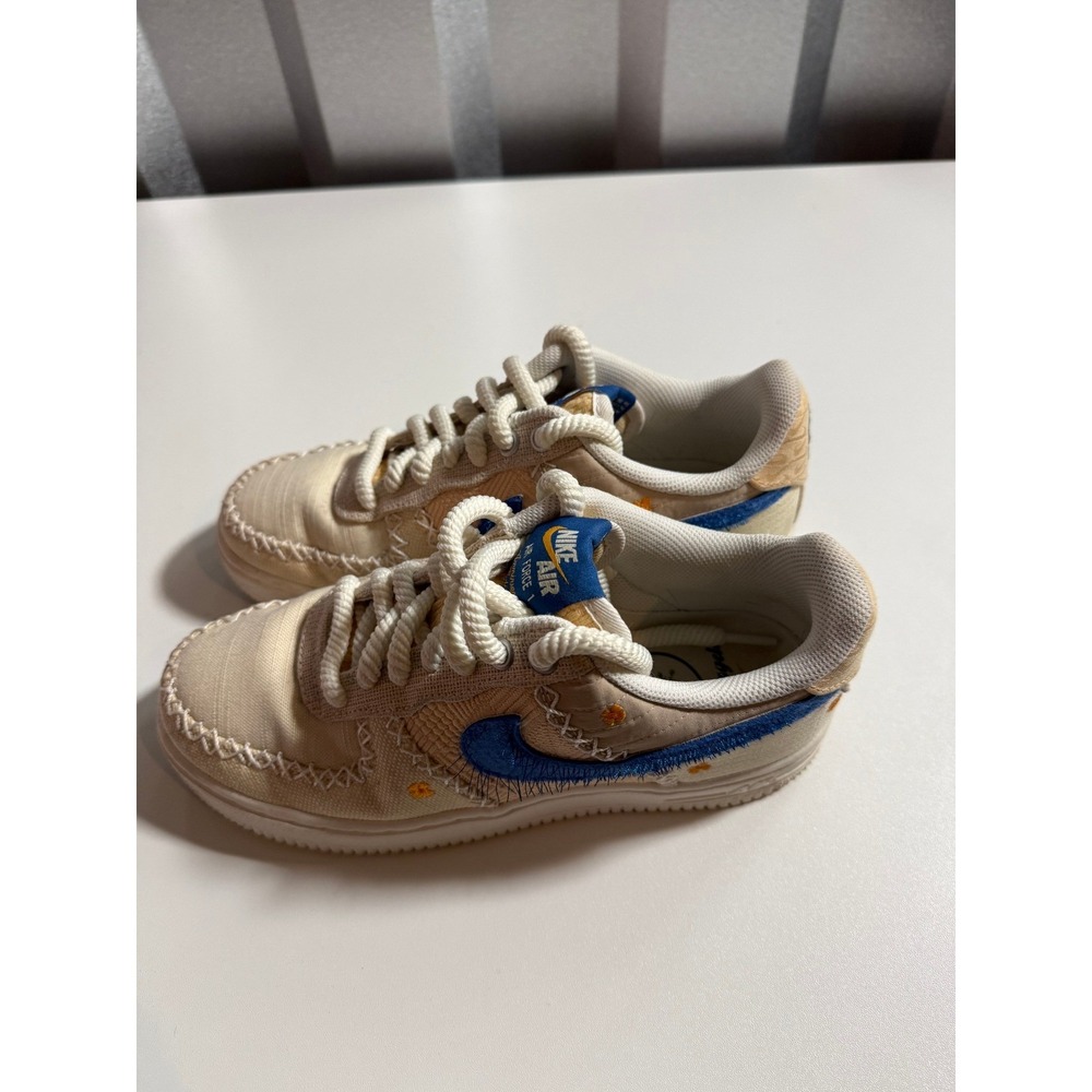 Nike Air Force 1 Low Women's "Los Angeles" DV2223-100 Beige Blue Size 7 - Picture 4 of 7